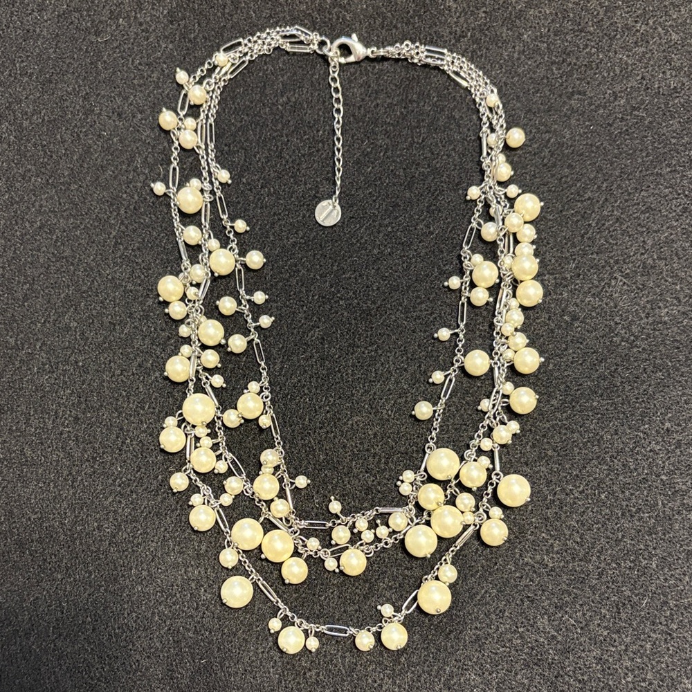 Talbots Cream Pearl and Silver Necklace